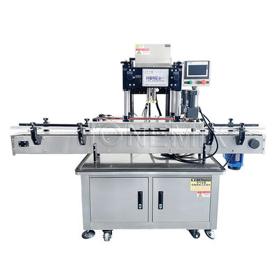 Equipo de tapado automático de cuatro ruedas máquina redonda de sellado de tapas de botellas