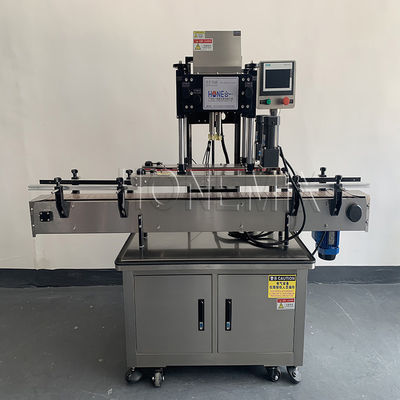 Equipo de tapado automático de cuatro ruedas máquina redonda de sellado de tapas de botellas