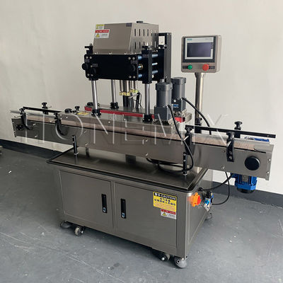 Equipo de tapado automático de cuatro ruedas máquina redonda de sellado de tapas de botellas