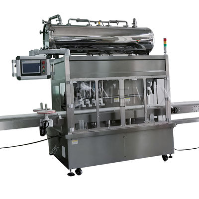 Máquina de llenado de crema de cuatro cabezas de seguimiento de servo pistón
