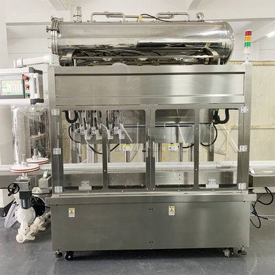 Máquina de llenado de crema de cuatro cabezas de seguimiento de servo pistón
