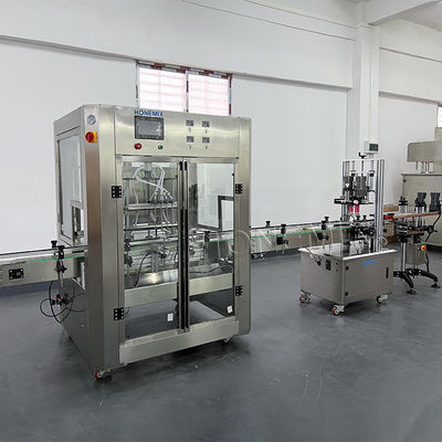 Máquinas de llenado de líquido para botellas de salsa de 220V Control PLC Diseño a prueba de fugas