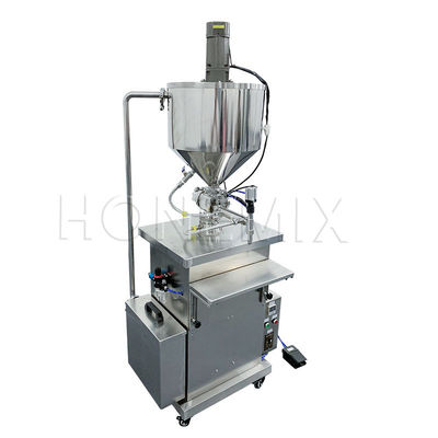 Equipo de llenado de cera cosmética botella de crema botella máquina de llenado caliente con mezclador