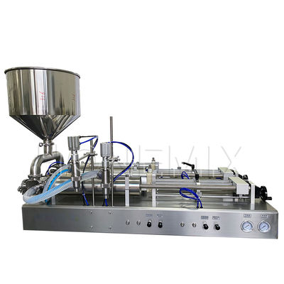 Máquina de llenado de detergente de gel desinfectante horizontal Dos boquillas Máquina de llenado semiautomático