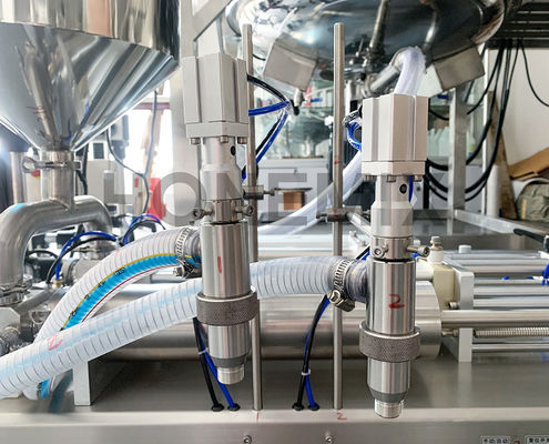 Máquina de llenado de detergente de gel desinfectante horizontal Dos boquillas Máquina de llenado semiautomático