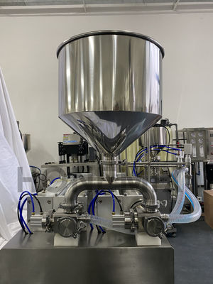 Máquina de llenado de detergente de gel desinfectante horizontal Dos boquillas Máquina de llenado semiautomático