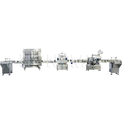 Máquina de llenado de crema diez boquillas llenando línea de etiquetado de tapa