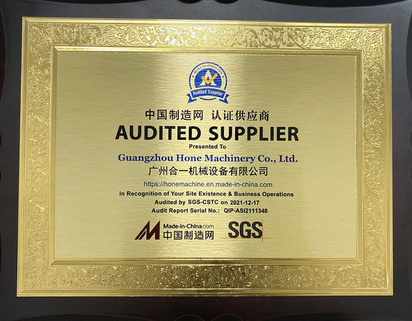 China Guangzhou Hone Machinery Co., Ltd. certificaciones